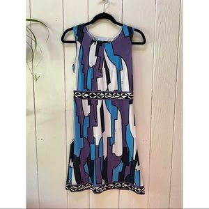 Emilio Pucci Blue Print Dress size 38 rare vintage